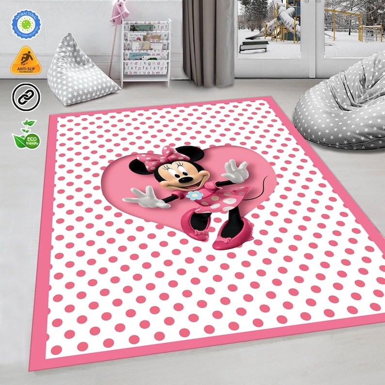 Minnie Mouse Disney Rug, Cartoon Decor