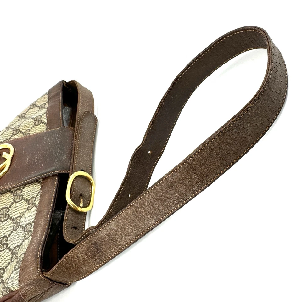GUCCI Bolso de Hombro PVC Marrón?Enclavamiento GG Cuero Auténtico Foto 4 de 4