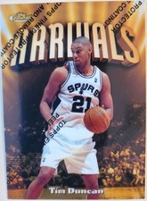 1997-98 Topps Finest Rare Gold Rookie Card Tim Duncan #325 W/Peel Intact. rookie card picture