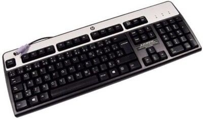 HP French Canadian JB Win-8 PS2 Keyboard 434820-127 KB-0316 Black-Silver Retail