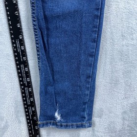 Nuon Rodeo Crop Jeans Distressed Medium Wash Mid Rise Women's Blue Size W34