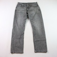Levis 502 Jeans Mens 29x30 Regular Fit Tapered Gray Whiskering