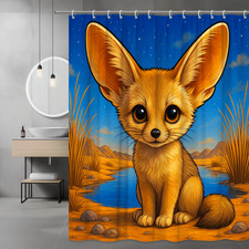 Cute Animal Shower Curtain - Fox Design for Kids Bathroom Decor