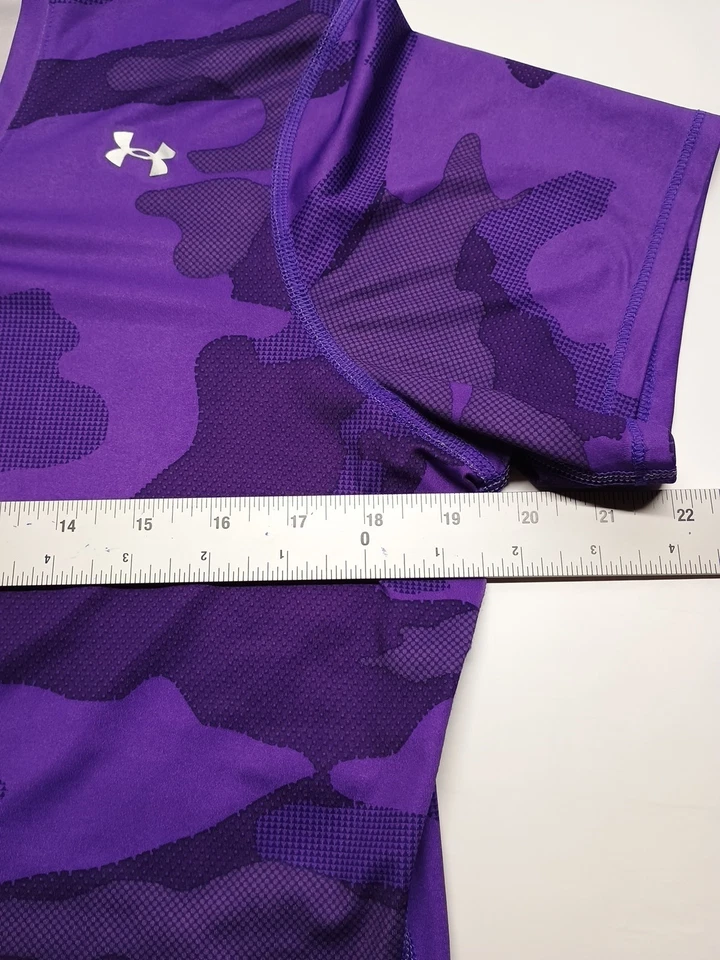 Womens Fitted XL Under Armour Purple Camo Short Sleeve T Shirt - Image 4 of 4