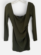 Windsor Olive Green Square Neck Mini Dress Small
