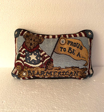 Boyds Bear Patriotic Tapestry Pillow Proud To Be A Bearmerican