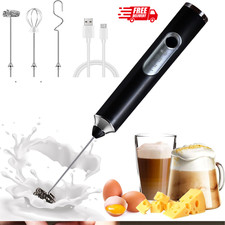 Milk Frother Electric Rechargeable Handheld Mixer Egg Beater w/ Stand