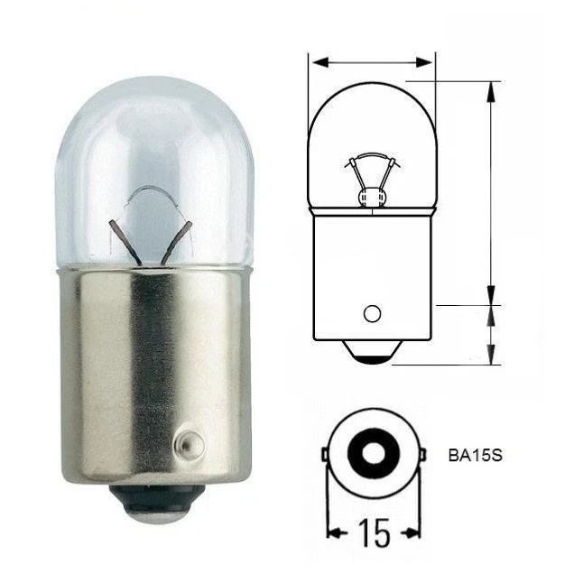 10 AMPOULES R10W, 12V 10W CULOT BA15S POUR AUTO REMORQUE ENGIN - Photo 2/2