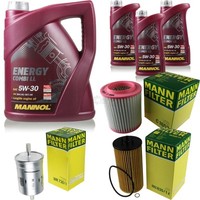 MANN-FILTER Inspektionspaket 8L Mannol Energy Combi Ll 5W-30 FüR Audi A8 4.2