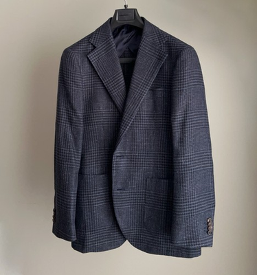#ad #ad SS2026 Propercloth X Cerruti Navy Glencheck Custom MTM Jacket 40R Drake Natalino C $550.00