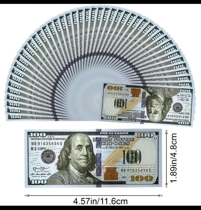 10 Fake Cash Dollars Money Movie Prop Games Prank $100 Dollar Bills Realistic 