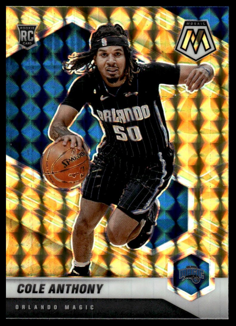 2020-21 Panini Mosaic #207 Cole Anthony Mosaic Reactive Yellow