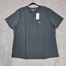 FIGS Catarina One Pocket Scrub Top Green/Grey women 2XL technical collection NEW