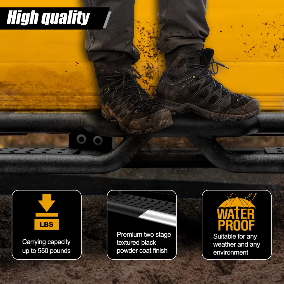 Vijay Running Boards For 07-19 Chevy Silverado/GMC Sierra 2500HD/3500HD Crew Cab Foto 3 de 4