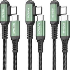 USB C to C Cable, Type C Charger Cord Right 3pack-1.5 5 10ft, Green