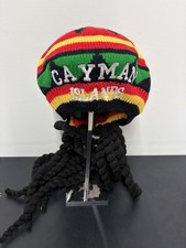 Rasta Hat with Black Dreadlocks Wig Reggae Jamaican Hippie Costume Cayman Island