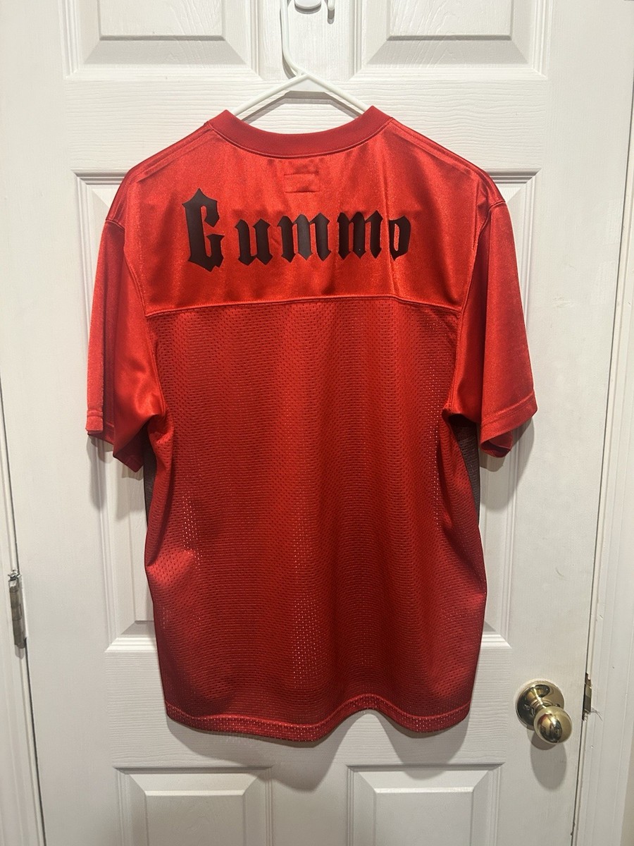 Supreme Gummo Red Mesh Jersey Graphic Print V-Neck T-Shirt Men's
