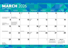 Calendario De Pared 2025 PRIMUS PRINT - Multibloc De 4 Meses, Gran Formato 32x98.7 Cm, Con Días Festivos