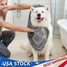 Dog Bath Towel, Dog Towel with Hand Pockets, Quick Dry Pet Towel for Dogs