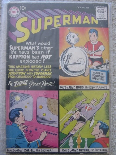 SUPERMAN #132 DC COMICS 1959 SILVER AGE Vintage COMIC BOOK 1st printing RARE 10¢