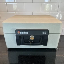 Sentry Safe 1150 Fireproof Lock Box Safe Chest with 2 Keys Portable