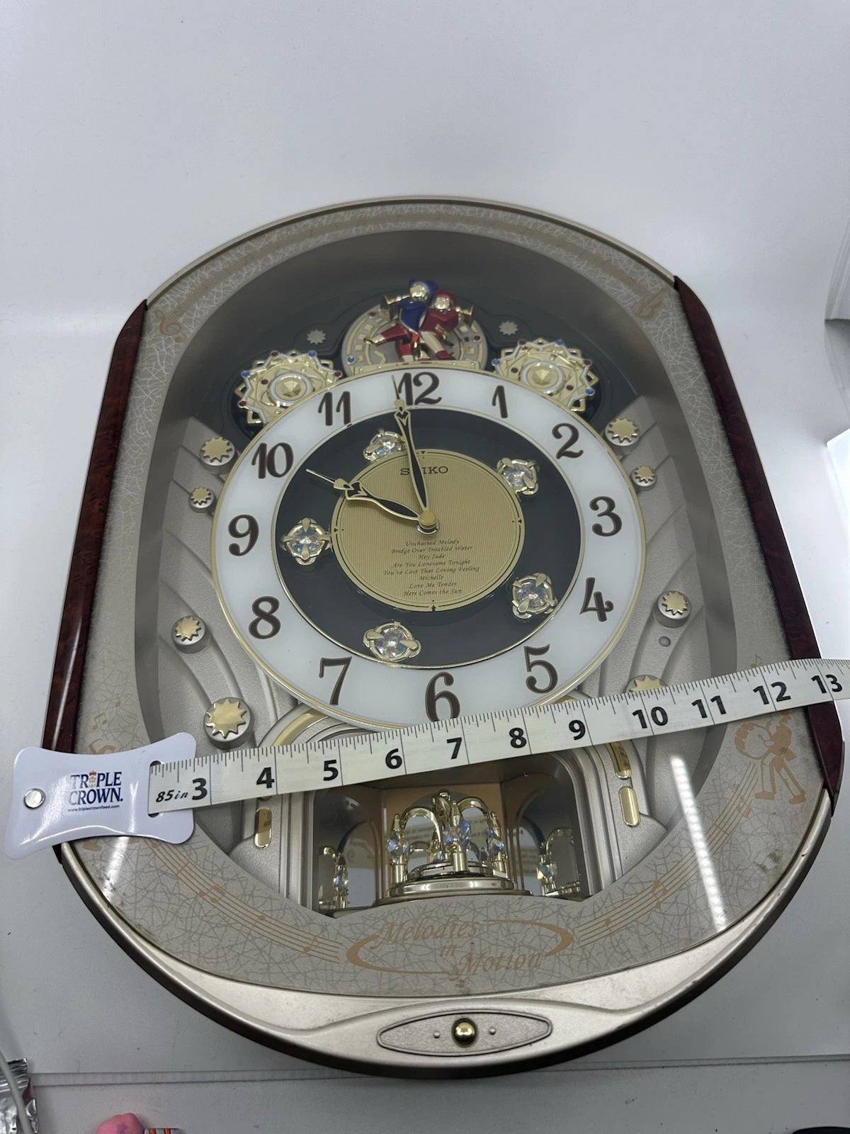 Seiko Melodies In Motion Collectors Edition Clock With Colorized Clear Crystals