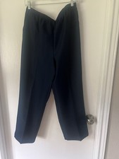 NWT Alfred Dunner Women  s Dress Pants Size 14 Navy Blue Classic Slacks