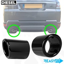 2x Puntas de escape actualización negro brillante para Range Rover Sport L494 tubo de escape diésel 