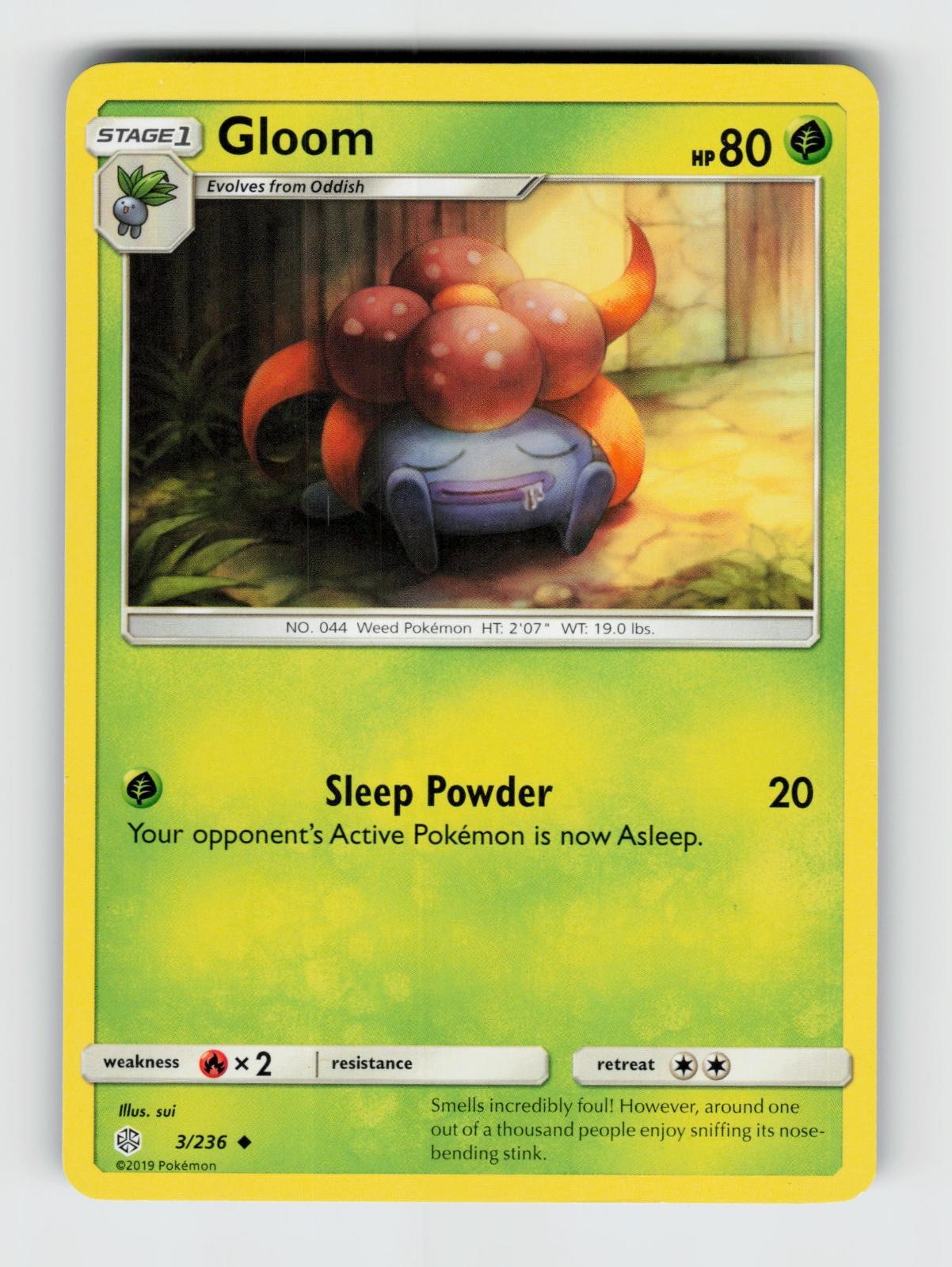 Gloom 3/236 Uncommon Cosmic Eclipse Pokemon 2019 Moderately Played