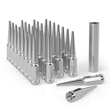 32 pcs Chrome M14x1.5 Spike Wheel Lug Nuts, Closed End Spike Lug Nuts with 1 ...