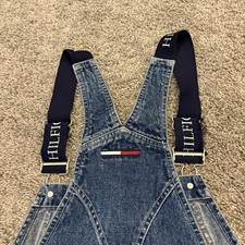 Vintage Y2K Classic Tommy Hilfiger Denim Bib Overalls MEDIUM M Streetwear 30 Ins