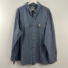 Carhartt Men  s Loose Fit Midweight Chambray Long Sleeve Shirt Size 2XL