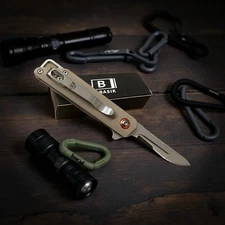 "BASIK" folding pocket knife with replaceable surgical blade 5.43in total legth