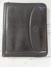 Vintage Avenues America Planner Classic 3-Ring Organizer Zip Brown Leather Folio