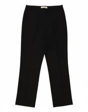 MARELLA Pantalone donna dritto casual UK 10 Small W28 L28 nero viscosa AJ02