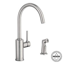 Moen Sombra Standard Kitchen Faucet with Side Sprayer in Spot Resist Stainless