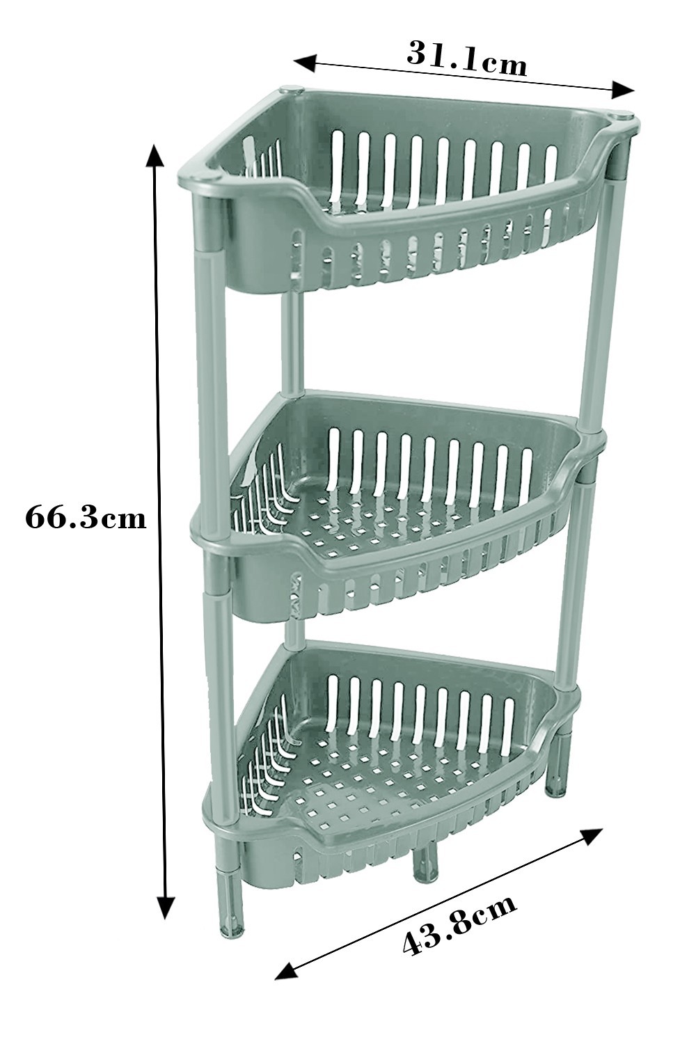 3 Tier Organiser Storage Rack Corner Shower Caddy Self Adhesive Bathroom Shelf