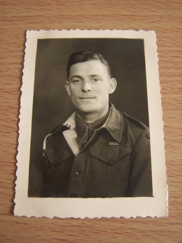 WW2 Military Soldier Portrait Uniform Named Nobby Vintage Photo