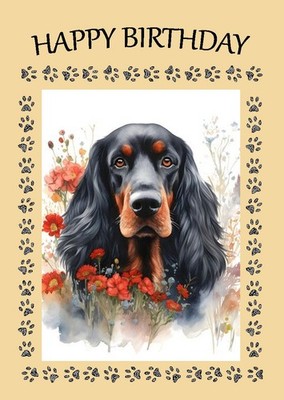 GORDON SETTER DOG BIRTHDAY CARD GREETING NOTE CARD