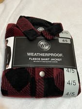 Weatherproof Sherpa Lined Fleece Long Sleeve Button Up Shirt Jacket Boys 4/5 NOS
