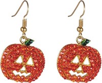 KüRbis Ohrringe Strass Halloween LäChelndes Gesicht Baumeln Schmuck 1 Paar
