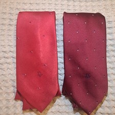 Christian Dior Vintage 80s/90s Red Tie Lot 100% Silk Woven In Italy/Made In USA