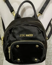 STEVE MADDEN Black Mini Backpack Purse Adjustable Detachable Straps