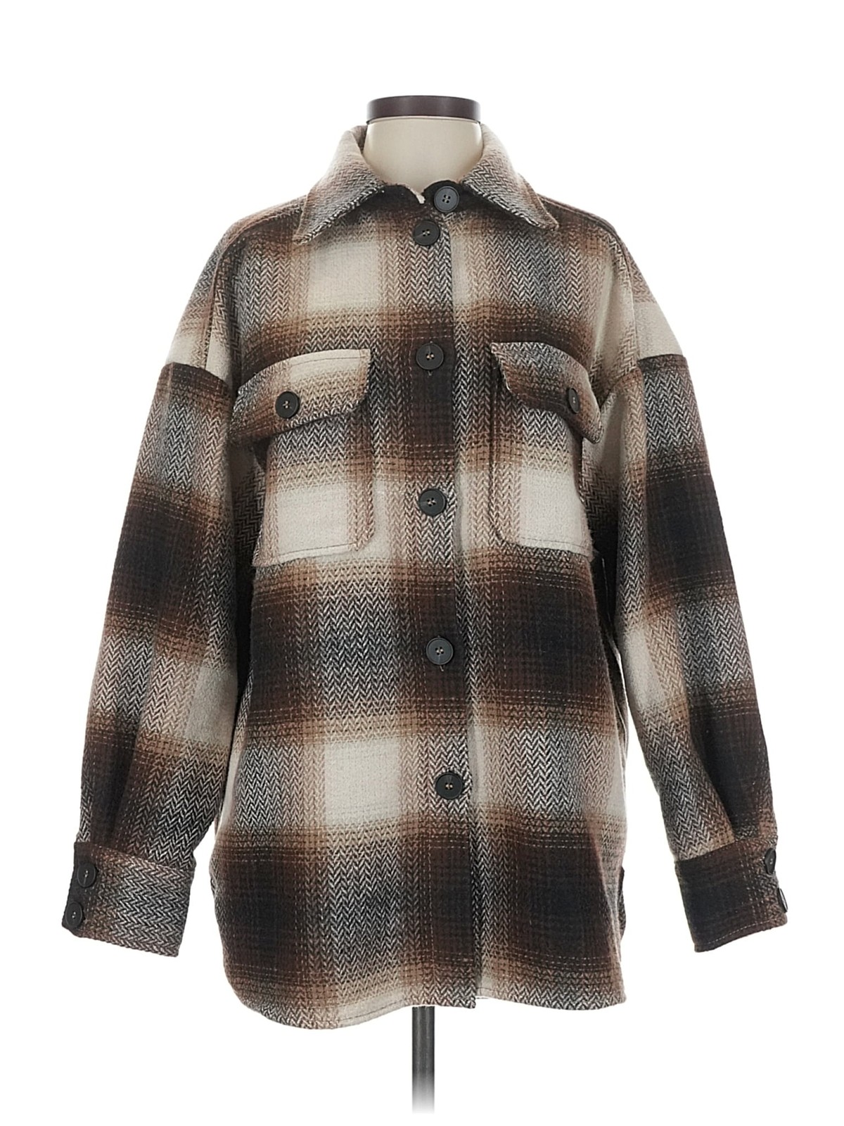 H&M Women Brown Coat S