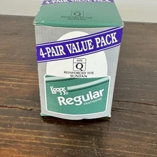 Vintage Leggs Regular Pantyhose Size Q Suntan 3 Pair Reinforced Toe