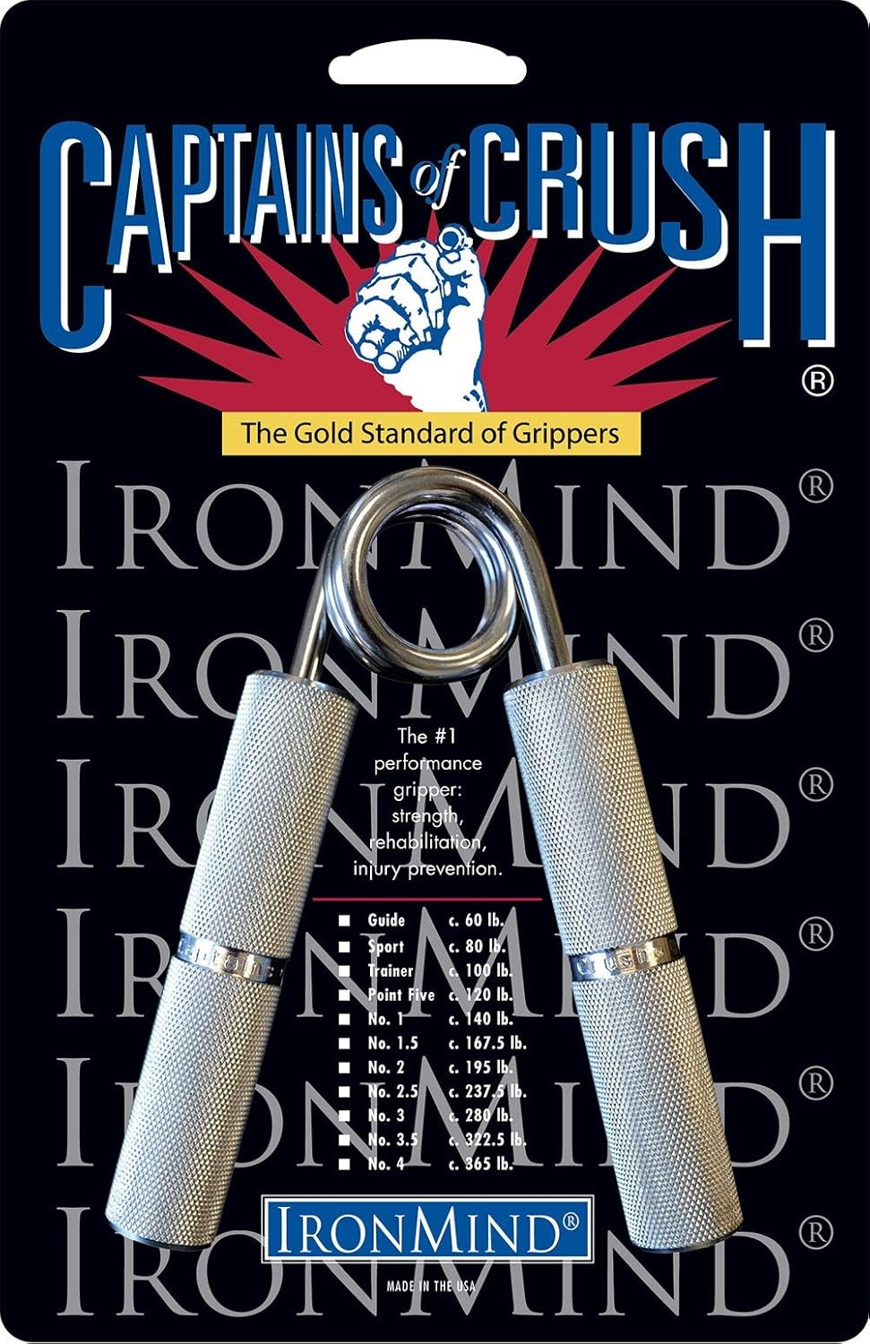 IronMind Captains of Crush (CoC) Hand Gripper 4. Point Five (120 lb), Silver 