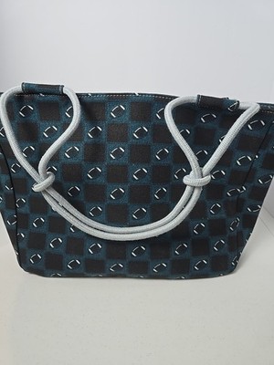 Farmhouse Is My Style Blue Black Football Bag Cotton Canvas Tote Bag 18''x 11''