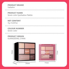 7-Color Multi-function Eyeshadow Palette, Earth Tone Matte Shimmer Glitter