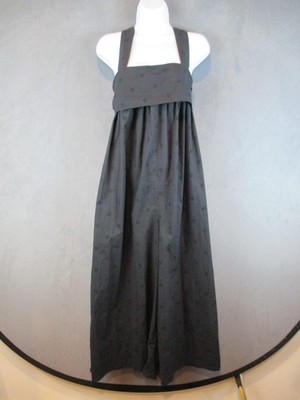 Ulla Johnson Jumpsuit Womens 4 Black Embroidered Floral Maxi Wide Leg Pockets