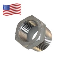 NPT 3/4" male to 1/2" female Pipe HEX Reducer bushing adapter Stainless Steel